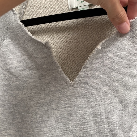 Aerie over sized split neck sweatshirt, heather grey, size Small - Picture 3 of 7